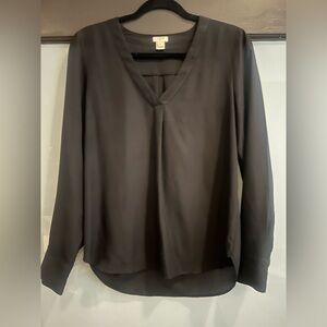 J. Crew Black V-Neck Blouse